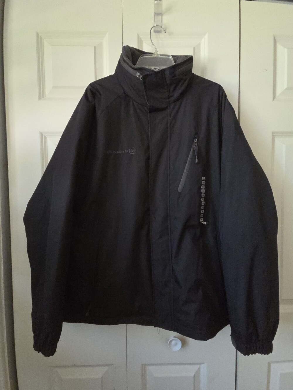 New Free Country Men's Jacket Black Large Multi-Ripstop Water/Wind Resistant NWT